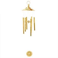 Majority are brass plated or copper plated tin, iron, aluminum. Brass Wind Chime Small Feng Shui Style