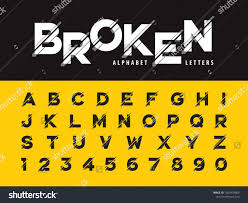 Vector Of Glitch Modern Alphabet Letters And Numbers Grunge Linear Stylized Rounded Fonts Minimal Letter Lettering Alphabet Futuristic Fonts Lettering Design
