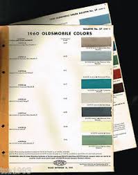 Details About 1960 Oldsmobile Olds Color Chip Chart Paint Sample Brochure Dupont
