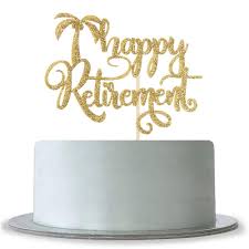 ❤ rsvp party decor cake happy retirement party supplies feature an elegant black and gold design that will look great at any venue. Happy Retirement Cake Topper With Tree Gold Glitter Retirement Party Supplies Decoration Cake Cupcake Toppers Cake Toppers
