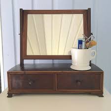 Vintage Wood Dresser Top Mirror With Drawers Shaving Vanity Mirror Early 1900s Rustic Cottage Decor From Milkwee Rustic Cottage Decor Wood Dresser Vintage Wood