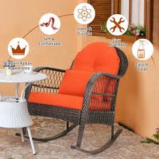 But, cleaning cushions depends of its type, color and fabric. Costway Hw65900 Outdoor Patio Rattan Wicker Rocking Chair Rocker Cushion Pillow Garden Deck