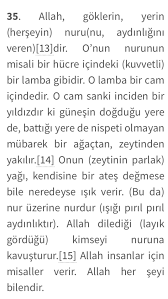 Nur Suresi 35 Ayet Yag
