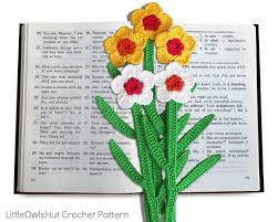 Various common names including daffodil. 049 Crochet Pattern Daffodil Flower Bookmark Or Decor Amigurumi Pdf File By Zabelina Cp