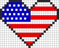 Usa Heart Perler Bead Pattern Bead Sprites Simple Fuse Bead Patterns In 2020 Patriotic Cross Stitch Flag Cross Stitch Cross Stitch Cards