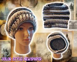 Slouchy Beehive Bonnet Beanie, Custom Crochet unisex Knit Boho Beanie, Textured Ribbed Patchwork Beanie, Black/Gray/White Striped Marble Hat