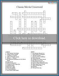 Print learning resources (crossword puzzle): Free Printable Movie Crossword Lovetoknow