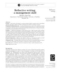Check reflective essay examples from when you're dealing with reflective writing, essay examples are exactly what you need! Pdf Reflective Writing A Management Skill