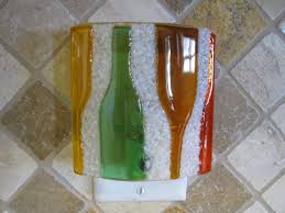Ideal for carbonated beverage and wine bottles. Multi Color Wine Bottles Fused Glass Night Light Fused Glass Night Lights Glass Fused Glass