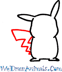 Draw the body using one long, curved line. How To Draw Pikachu Pokemon