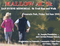 Running in Cork, Ireland: Results of the Dan Byrne Memorial 5k in Doneraile  Park...Fri 3rd June 2016