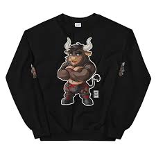 BEEFY BULL (RED DETAILS) - Bobo Bear Unisex Sweatshirt - shop.bobo-bear.com