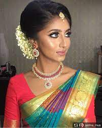 483 Likes 4 Comments Kalyanam Bazaar Kalyanambazaar On Instagram Jastina Mu Indian Wedding Hairstyles Wedding Hairstyles Wedding Guest Makeup