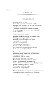 Maybe you would like to learn more about one of these? Steamboat Days By Carl Dennis Poetry Magazine