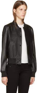 Rag Bone Black Leather Cooper Bomber Jacket Outfit Accessories Black Leather Jackets