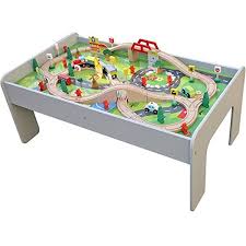 Pidoko Kids Train Table Grey With 90 Pcs Train Set And Accessories Perfect Toy Gift Set For Boys Kidshomestore Kids Train Table Train Table Kids Training