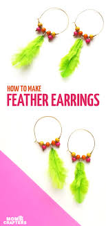 Use pliers to open your jump ring and hook it through the hole you made. Feather Earrings Diy Hoop Earrings From Wire Moms And Crafters