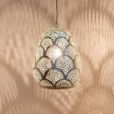 Orientalische Hangelampe Taysin Silber Lampe Orient Lampe Zenza Lampen