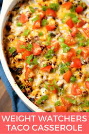 Add cumin, chili powder, salt and pepper. Weight Watchers Friendly Taco Casserole Recipe 1 Smart Point Freestyle