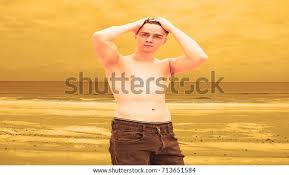 Half Naked Guy Has His Hands Stock Photo 713651584 | Shutterstock