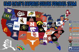 Personalize your videos, scores, and news! Football Map College Football Teams Ncaa Football Team Colors