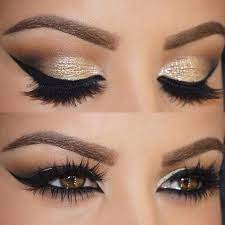 Best Black And Gold Eye Makeup Looks Gold Eye Makeup Eye Makeup Gold Smokey Eye