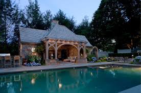 Douglas Vanderhorn Architects English Tudor Pool House Pool Houses Tudor House Exterior Pool House