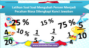 Sebagai contoh, ketika suatu koin dilempar, maka kita akan mendapat angka atau gambar. Latihan Soal Mengubah Persen Menjadi Pecahan Biasa Dan Kunci Jawaban Bimbel Brilian