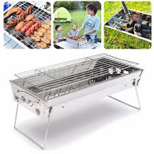 Who says grilling is limited to backyards? Stainless Steel Portable Bbq Grill Set Camping Tabletop Barbecue Outdoor Cooking Home Garden Yard Garden Outdoor Living Outdoo Portable Bbq Grill Camping Table Charcoal Bbq