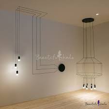 3 Light Wire Designer Long Pendant Lighting Long Pendant Lights Interior Lighting Pendant Lighting