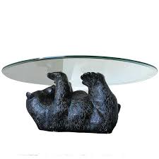 Unique Sculptural Black Bear Coffee Table 1970s Glass Top Table Black Living Room Table Sculpture Glass tables make beautiful accent pieces, but they're also durable enough to be functional.