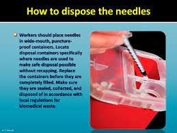 Dispose of used sharps disposal containers according to your community guidelines. Phlebotomy And Needle Disposal