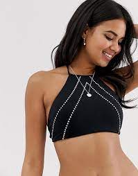 Seafolly Black High Neck Bikini Top High Neck Bikinis High Neck Bikini Top High Neck Swimsuits
