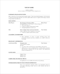 Now you add the extra information you need to turn the classic cv into one for your application to work in academia! Free 7 Sample Academic Resume Templates In Ms Word Pdf