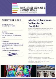 Facultatea de psihologie si stiinte ale educatiei organizeaza admitere pe urmatoarele specializari: Admitere 2020 Masteratul European In Facultatea De Sociologie Si Asistenta Sociala Ubb Facebook