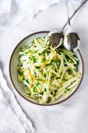 In a smaller bowl, whisk together olive oil, lemon juice, red wine vinegar, honey, and garlic. Kohlrabi Slaw With Cilantro Jalapeno And Lime Feasting At Home