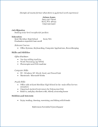 Resume With No Work Experience Template Templateral