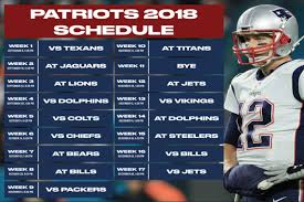 Any trademarks used in the app are done so under fair use with the sole purpose of. Patriots 2018 Schedule Instant Analysis Game Times Opponents And More Pats Pulpit
