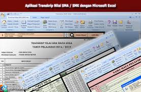 Wiki Edukasi Aplikasi Transkrip Nilai Siswa Sma Smk Dengan Microsoft Excel Microsoft Excel Pendidikan Microsoft
