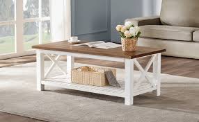 Rustic bedroom western living room solid wood tables and dining huge selection of solid wood desk and lots of outdoor furniture. Amazon Com Furnichoi Farmhouse Coffee Table Wood Rustic Vintage Cocktail Table For Living Room With Shelf 47 White And Brown Kitchen Dining
