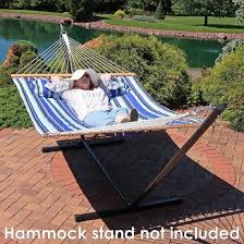 The hammock stand is constructed of heavy duty steel and assembles in minutes without any tools. Outdoor Garden Leisure Quilted Cotton Padded Double Portable Camping Hammock Swing Bed With Frame Steel Stand China Quilted Hammock And Double Hammock Price Made In China Com