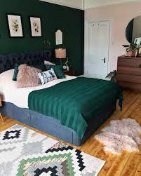 #dark green accent wall #accent wall #dark green #green #home #home decor. 25 Soothing Green Bedroom Decor Ideas Shelterness