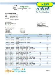 For example, a typical bank if your bank doesn't offer a mailed option, download your statement online as a pdf and print it to get a physical copy. Cameroon Ecobank Statement Template In Word And Pdf Format Statement Template Bank Statement Statement
