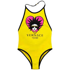 Young Versace Girls Yellow Medusa Swimsuit