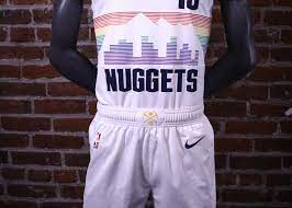 The colors are inspired by the region's famous rock formations and the glow the city takes on during the transition between day and night. Denver Nuggets City Edition Jerseys Denver Nuggets