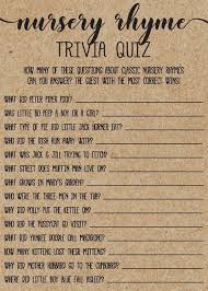 Where did 'old mother hubbard' go to find food for her dog? Instant Download Nursery Rhyme Trivia Quiz Rustic Baby Shower Game Kraft Paper Baby Shower G Baby Shower Quiz Nursery Rhyme Baby Shower Game Baby Shower Fall