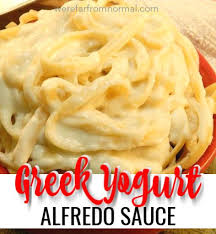 Greek Yogurt Alfredo Sauce With Noodles Greek Yogurt Alfredo Sauce Greek Yogurt Recipes Plain Greek Yogurt Recipes