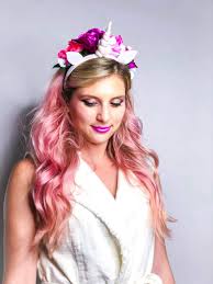 Easy Halloween Costume Diy Unicorn Halloween Diy Costume Flower Crown Pink Hair Last Minute Halloween Costumes Easy Halloween Costumes Unicorn Halloween