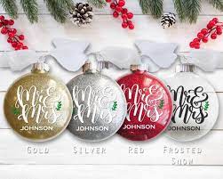 Mr Mrs Our First Christmas Ornament Personalized Wedding Gift Gifts Couple Newlywed Gift Just Married Our First Christmas Ornament Personalized Christmas Ornaments First Christmas Ornament