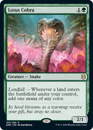 This cobra hands wearable walkie talkie is also hands free. Lotus Cobra Zendikar Rising Gatherer Magic The Gathering